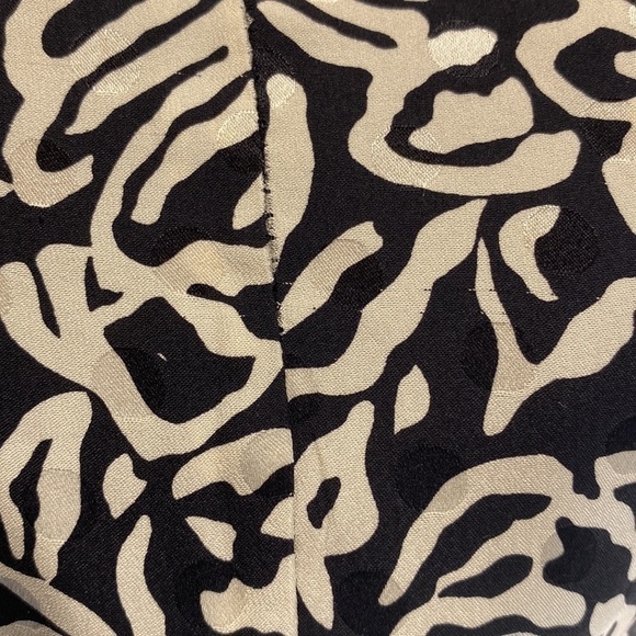 Liz Claiborne Silk Black White Floral Polka Dot Pencil Dress Bow Sz 4 - Picture 7 of 12